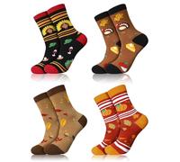 SATINIOR 4 Pairs Fall Thanksgiving Socks Christmas Gruss Vom Krampus Stockings Holiday Novelty Socks for Women Girls Gifts, Multicoloured, One Size