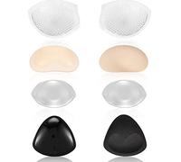 SATINIOR 4 Pairs Silicone Bra Inserts Breathable Enhancers Waterproof Push Up Bra Pads Non Slip Reusable Pad for Bikini