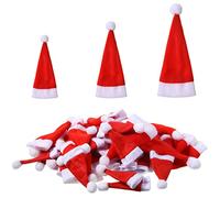 SATINIOR 48 Pieces 7 Inch, 4.8 Inch, 2.8 Inch Mini Santa Hats Mini Christmas Hat Christmas Lollipop Hat for Crafts Wine Bottle Candy Doll Hat Xmas Decor