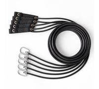 SATINIOR 5 Pack 6ft Black Rubber Tie Cords Nylon Hitches Chicken Leash Tie Cord Tether for Gamefowl, Poultry, Chickens Supplies Accessories, Durable Fasteners for Secure Restraint