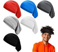 SATINIOR 6 Pcs Dreadlock Caps for Men Elastic Tube Loc Cap Unisex Spandex Headband Dread Lock Wristband Headband Eyeshade Face Cover Cap Neckwarmer Wraps for Hair Accessories, 6 Colors(Vivid Color)