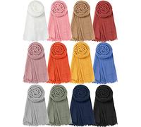 SATINIOR Hijab Scarf for Women Long Head Wraps Scarf Lightweight Shawl Turban Solid Soft Hijab for Women Girls, 35.5 x 70.9'', Bright Colors, Medium