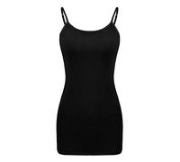 SATINIOR Women Cami Camisole Adjustable Spaghetti Strap Tank Top Basic Layering Long Tanks (XXL Size, Black)