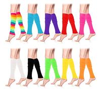 SATINIOR Women Knit Leg Warmers 80s Ribbed Leg Warmers Eighty's Neon Leg Warmers Costume Hot Tall Leg Warmers for Sports, Classic Color, Medium