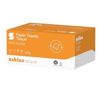 Satino HiCycle Hand Towel Paper V Fold White 23 x 23 cm 2-Ply 3,750 Sheets Recycled