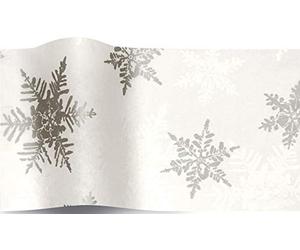 SatinWrap Luxury Printed Tissue Wrapping Paper Pearl Silver Snowflake 5 sheets