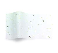 SatinWrap Luxury Tissue Wrapping Paper Gold Gemstones on White 5 Sheets, GS1018-200B
