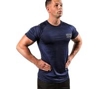 Satire Gym Men’s Fitness T-Shirt - Functional Sportswear - Suitable for Workouts and Training - Slim Fit (navy blue melange, S)