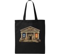 Satirical Museum Depicting Lost Motivation Natural Cotton Tote Bag Black