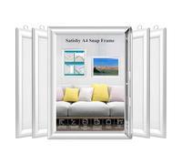 Satisby Snap Frame A4 5PCS-Front Opening Aluminium Alloy Poster Frame，Easy to Open and Close，Horizontal and Vertical Available，Multiple Suspension Methods (SILVER, A4)