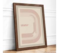 Satisfaction Minimalist Framed Wall Art Print A2 (59.4×42cm) Walnut, Wall Decor for Living Room, Bedroom, Office & Home, Ready to Hang, Art Gift
