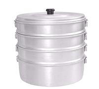 Satisfactory Nation Steamer Silver Aluminium Medium Size Momos Steamer 4-Tier 3.5 Liter - Fastest Delivery By DHL