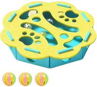 Satisfy Your Cats Wild Instict Restore The Natural Hunting Cycle Interactive Cat Puzzle Toy for Indoor Cats Felt Cat Scratch Puzzle Enrichment Box with 3 Metal Bell Balls