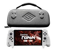 Satisfye ZenGrip Ronin White Slim Bundle, Accessories Compatible with Nintendo Switch & OLED - White ZenGrip & Grey ZenCase Slim