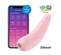 Satisfyer 'Curvy 2 Connect App' Clitoral Sucker 13.5 cm | Pressure Wave Vibrator Sex Toys for Her | Clitoral Stimulation Quiet & Strong | Lay-on Vibrator with Vibrations and app | Colour: Pink