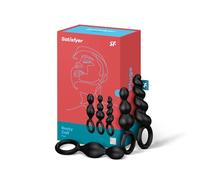 Satisfyer Booty Call Anal Plug Set | Butt Plug in Black| Sex Toy for Beginners & Advanced Users | 3-Piece Anal Dildo Set | for Men & Women | Size 13.5 to 14 cm