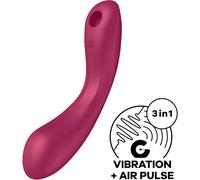 Satisfyer Curve 3-in-1 Air Pulse Stimulator & Vibrator, Poids 0.34 Kg, Color Bordeaux
