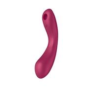 Satisfyer, Vibrator, Pressure Wave Vibrator, “Curvy Trinity 1”, 7 inches, Waterproof (IPX7), 2 Separately controllable Functions, Whisper Mode, Colour:Rot