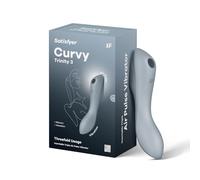 Satisfyer Curvy Trinity 3 Vibrator and Clitoral Stimulator | Air-Pulse Vibrations | Ergonomic Rounded Adult Sex Toy | USB Rechargeable and Waterproof (IPX7) Massager for Women