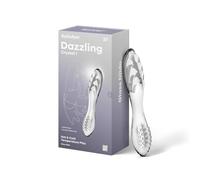 Satisfyer Dazzling Crystal 1 | 22 cm | G-Spot Dildo | Glass Dildo | Borosilicate Glass | Textured for More Stimulation | Wide Shaft with Wave Structure | for Hot & Cold Temperature Play