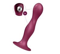Satisfyer Double Ball-R Vibrator Sex Toy | Double Stimulation with 2 Weighted Balls | Adult Silicone Dildo for Men | Waterproof (IPX7) | Skin-Friendly Silicone | Anal Plug and Vaginal | Colour Berry