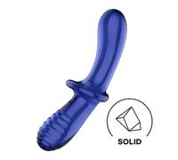 Satisfyer Double Crystal - Dual-End Glass Dildo (Blue)