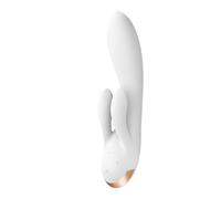 Satisfyer Double Flex - App-controlled vibrator with clitoral arm (white)