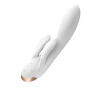 Satisfyer, Vibrator, Bluetooth Rabbit, Double Flex Connect App, 20 cm, with app, 3 Motors, Made of Full Silicone, Rechargeable, Waterproof, Colour:White