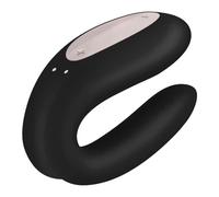 Satisfyer Double Joy Couples Vibrator- Black Black