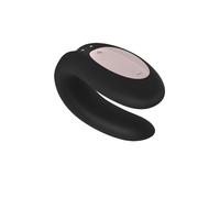 Satisfyer Double Joy Couples Vibrator- Black Black
