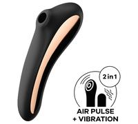 Satisfyer Dual Kiss - Rechargeable Vaginal & Clitoral Vibrator (Black)