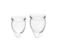 Satisfyer Feel Confident Menstrual Cup 2 Pieces | Reusable & Sustainable Menstrual Cups, 15 & 20 ml | Easy Cleaning & Comfortable | Long-Lasting Protection Medical Silicone: White