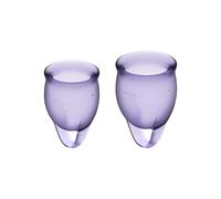 Satisfyer 'Feel Confident' Menstrual Cup Set Violet | Reusable Cups 15ml & 20ml | Soft Silicone, Leakproof