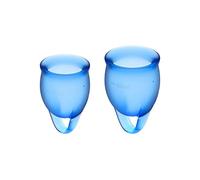 Satisfyer 'Feel Confident' Menstrual Cup Set Blue | Reusable Cups 15ml & 20ml | Soft Silicone, Leakproof