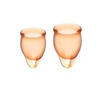 Satisfyer Feel Confident Menstrual Cups | Set 15 & 20 ml | Comfortable | Eco-Friendly | Reusable Period Cups | Easy Use & Clean | Colour: Orange