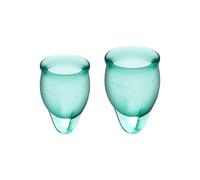 Satisfyer Feel Confident Menstrual Cups | Set 15 & 20 ml | Comfortable | Eco-Friendly | Reusable Period Cups | Easy Use & Clean | Colour: Mint
