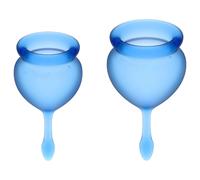 Satisfyer Feel Good Menstrual Cup 2 Pieces | Reusable & Sustainable Menstrual Cups, 15 & 20 ml | Easy to Clean & Comfortable | Long-Lasting Protection Medical Silicone: Blue