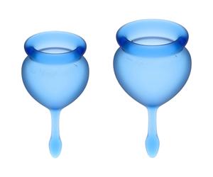 Satisfyer Feel Good - silicone menstrual cup set (blue, set of 2)
