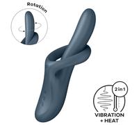 Satisfyer Heat Flex 4 | 23 cm | Rabbit Vibrator | Vibration and Rotation 2:1 | Heat Function | Rechargeable | Waterproof (IPX7) | Skin Friendly Silicone, Colour: Grey