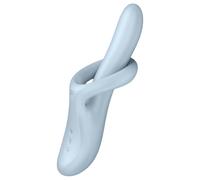 Satisfyer Heat Flex 4, 23 cm, Rabbit Vibrator, 2:1 Vibration & Rotation, Heat Function, Rechargeable, Waterproof (IPX7), Skin-friendly Silicone, Colour: Light Blue