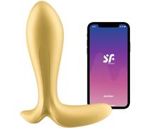 Satisfyer Intensity Plug App Controlled Rechargeable Vibrating Butt Plug Gold