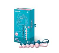 Satisfyer Anal Beads Love Beads – Silicone, Skin-Friendly, Grip Handle – 2‑Piece Colored