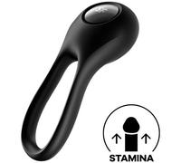 Satisfyer Majestic Duo Silicone Vibrating Cock & Ball Ring Black