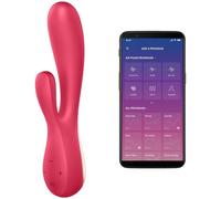 Satisfyer Mono Flex vibrator with clitoral stimulator Red 20,3 cm