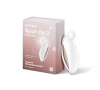 Satisfyer Spot on 2 | 9 cm | Lay-on Vibrator | Clitoris Stimulation | 9cm | 12 vibration programs | Rechargeable | Waterproof (IPX7) | Skin-friendly silicone, colour:white