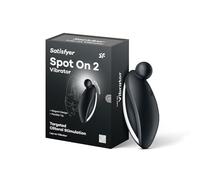 Satisfyer Spot on 2 | 9cm | Lay-on Vibrator | Clitoris Stimulation | 12 Vibration Programs | Rechargeable | Waterproof (IPX7) | Skin-Friendly Silicone, Colour:Black