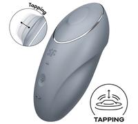 Satisfyer Tap &, Climax 1 Tapping Motion Lay-On Clitoral Vibrator Blue-Grey