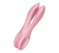 Satisfyer Threesome 1 Lay-on Vibrator | Colour: Pink | 3 Motors for Clitoral and Labia Stimulation | Waterproof (IPX7) | Rechargeable Adult Sex Toy for Women & Couples