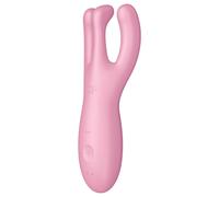 Satisfyer, Vibrator, Lay-on Vibrator, “Threesome 4’, 14 cm, with app, 3 Motors, for Clitoral and Labia Stimulation, Colour:Pink