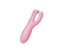 Satisfyer, Vibrator, Lay-on Vibrator, “Threesome 4’, 14 cm, with app, 3 Motors, for Clitoral and Labia Stimulation, Colour:Pink